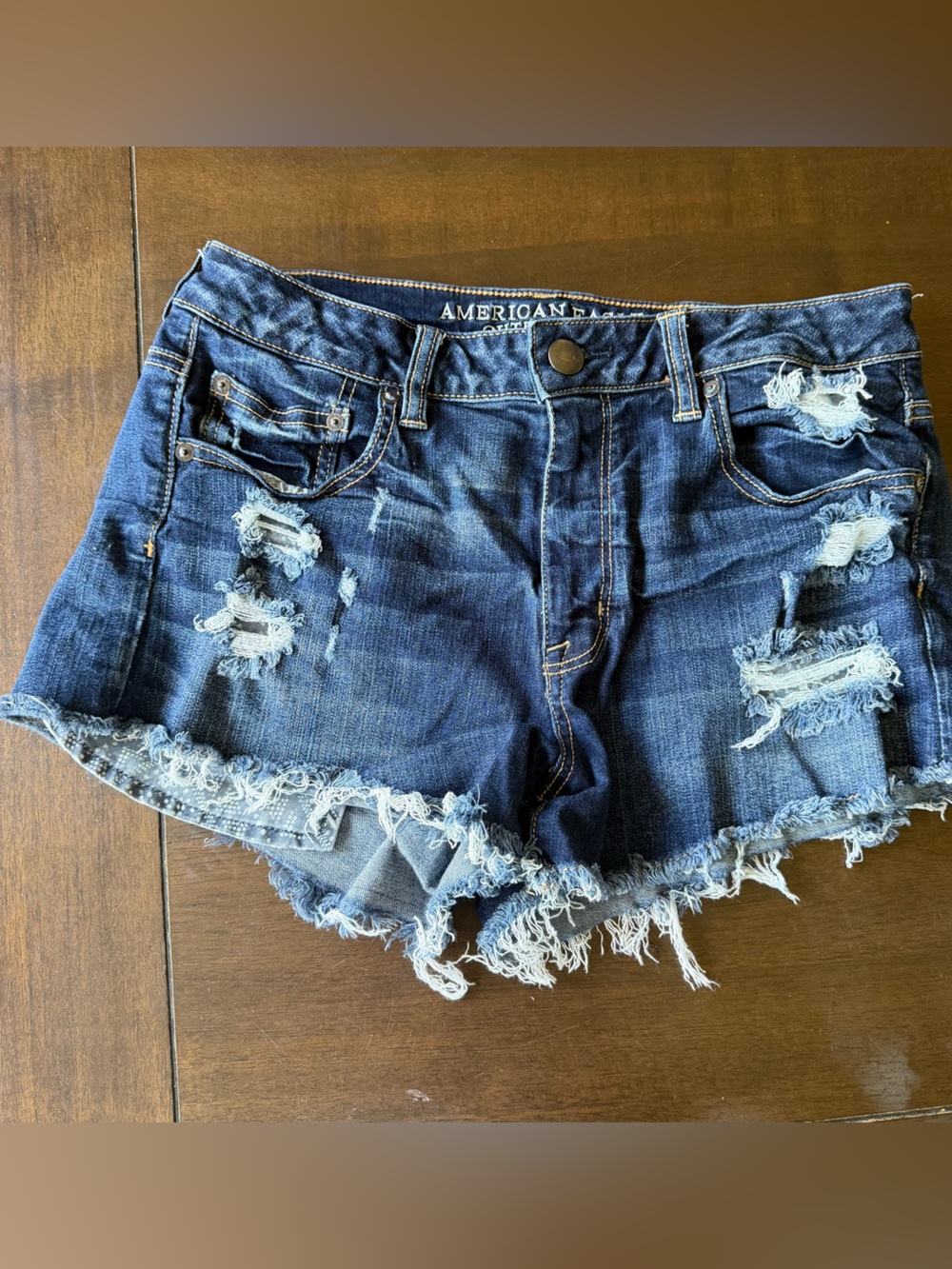 American Eagle Outfitters Dark Blue Denim Shorts